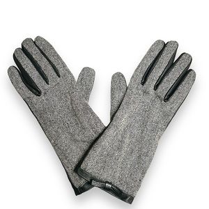 Isaac Mizrahi | Gray and Black Gloves with Bow - Size M